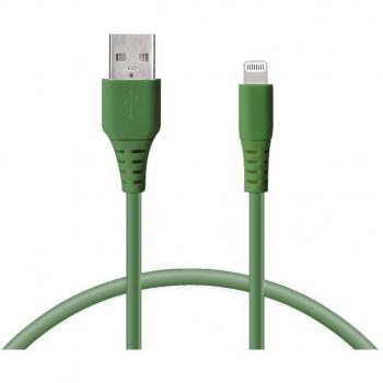 Ksix Cable de Datos y Carga Rápida Lightning a USB-A 1m Verde