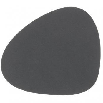 Posavasos curve oval cuero antracita