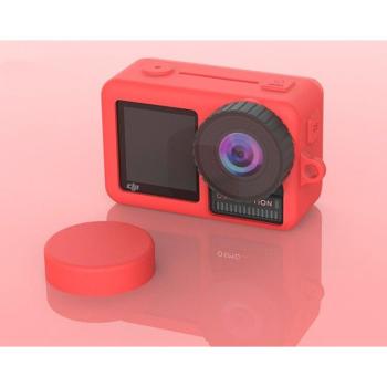 Funda de silicona suave para cámara DJI Osmo Action con protector de tapa de lente y gel de sílice