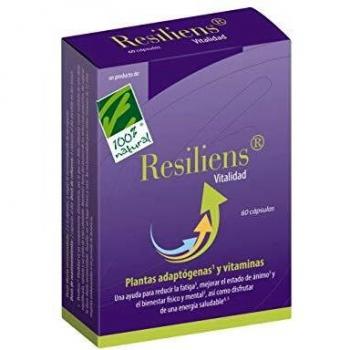 100% Natural Resiliens Vitalidad - Complemento Alimenticio, 60 Cápsulas