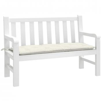 Garden Bench Cushion Melange Cream 120x50x7 cm Fabric