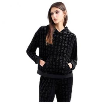 Armani Exchange Women's Black Regular Fit Hoodie Sweatshirt Size L