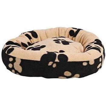 Trixie Cama Sammy, 50 cm, Negro/Beige con Huellas