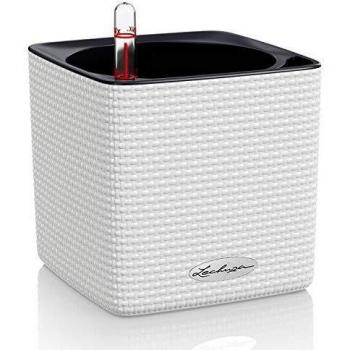 Maceta Autorriego Lechuza Cube Color 14 cm - Blanca, Polipropileno, 1.4 litros