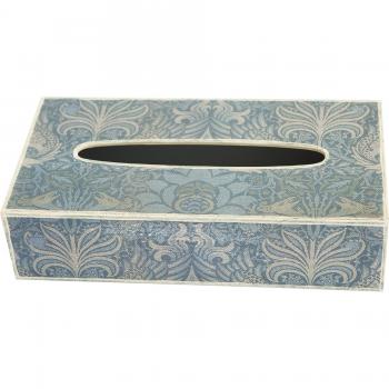 Fundashop FCPV30 - Caja cubre Kleenex, decorada en morris, madera, color hueso y gris