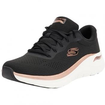 Zapatillas Skechers Arch Fit 2.0 Negro Rosa Dorado Mujer