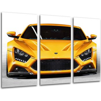 Cuadro Decorativo Moderno Coche Deportivo Lotus - Impresión Fotográfica sobre Madera (Set de 3)