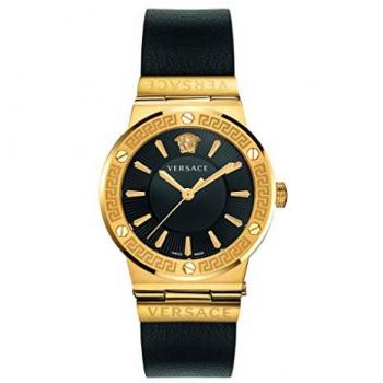 Versace Greca Logo Women's Watch - Black & Gold, 38mm, VEVH00320