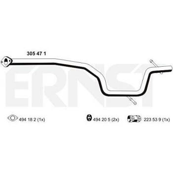 Tubo de escape ERNST 305471 para Ford S-Max Mk1, Mondeo 4 y Mondeo 4 Turnier