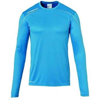 uhlsport Stream 22 Trikot Langarm Sudadera De Entrenamiento, Hombre, Cyan/Blanco, 128
