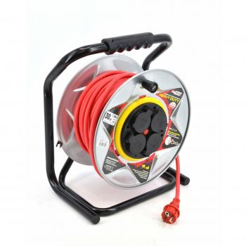 Awtools Cable Alargador Tambor Metal Rojo Heavy Duty 40m 3x2.5mm 16A/3680W/IP44