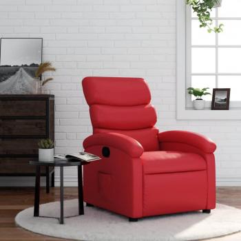 Silla reclinable de cuero sintético roja Vidaxl