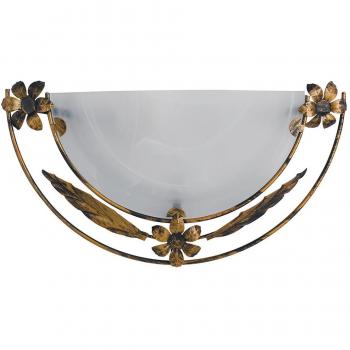 Aplique de Pared Riccio 1 Bombilla Cristal Estructura Metal Blanco 40x20cm