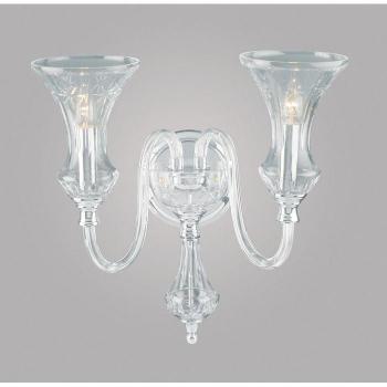 Aplique Stara 43 Cm - Aplique de pared, 2 luces, cristal plomo, dimensiones 43 cm