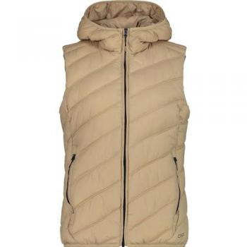 CMP Women's Beige Regular Fit Bodywarmer with Fixed Hood