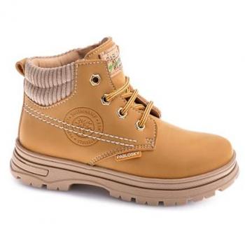 Botín Plano Unisex Pablosky 516181 Amarillo con Cordones y Cremallera