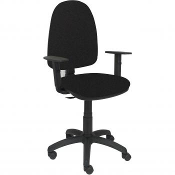 Piqueras y Crespo Silla AYNA Bali Negro Brazos Regulables Oficina, Tela, 115x46x40 cm
