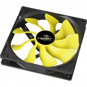Akasa 14cm Viper Fan - Ventilador para Caja de Ordenador, Negro y Amarillo