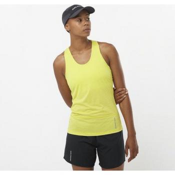 Camiseta de mujer Salomon Cross Run tirantes amarillo neón XS