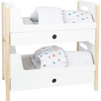 Cama Alta para Muñecas Little Button - Diseño Escandinavo en Madera, Unisex, con Compartimentos de Almacenamiento