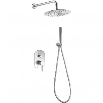 Conjunto de ducha empotrado Moscú Imex - Columna de ducha empotrada, material acero S.316, diseño moderno y funcional, fácil instalación, incluye grifería y accesorios necesarios
