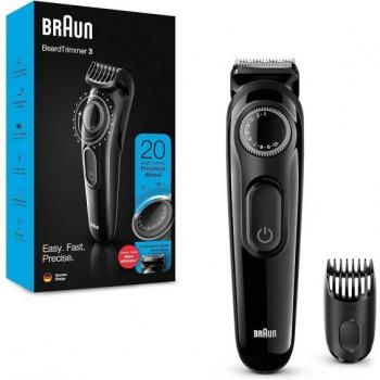 Depiladora de barba Braun BT3222, batería, 20 ajustes de longitud, cabezal de 1 cm