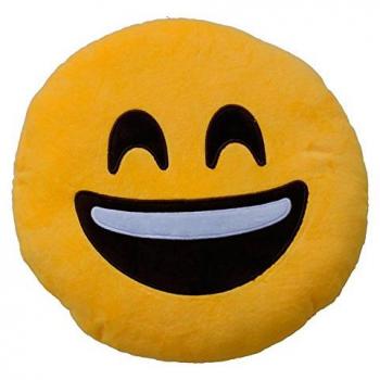 Emoticonworld Contento - Cojín emoticono, 25 cm