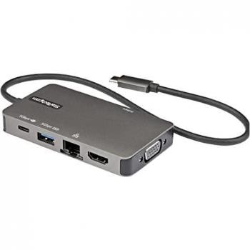StarTech.com USB-C Multiport Adapter - USB-C to 4K 30Hz HDMI or 1080p VGA - USB Type-C Mini Dock w/ 100W Power Delivery Passthrough, 3-Port USB Hub 5Gbps, GbE - 12
