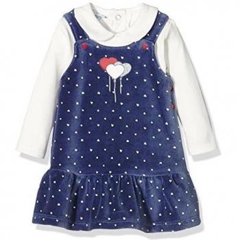 BIMBUS Scamiciato Ciniglia ST.Cuori + Body C.T, Vestido Para Bebés, Royal 05, 9M