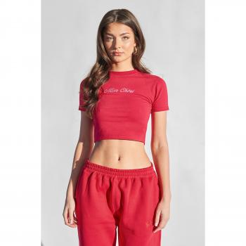 Kaiia Mon Cheri Print Baby Tee Red