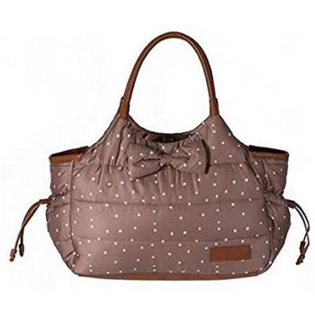 Kikkaboo Bolso Cambiador Dotty Marrón - Bolsa de cambio para bebés, color marrón, diseño Dotty, incluye cambiador portátil, múltiples compartimentos para organización, material resistente y fácil de limpiar
