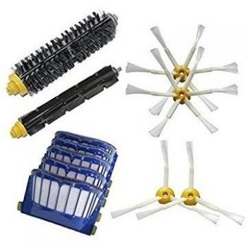 NICE BUY 5 filtros Aero Vac & 2 x 3-Armed + 2 x cepillos laterales 6-Armed & Cepillo de cerdas & Cepillo batidor Flexible Pack reposición Mega Kit para iRobot Roomba serie 600 de vacío Robots de limpieza