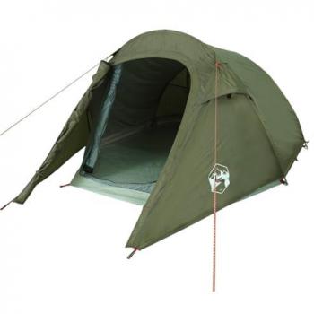 Tienda de campaña túnel impermeable para 3 personas color verde oliva