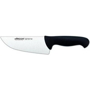 Arcos Serie 2900, Cuchillo Carnicero Ancho, Hoja de Acero Inoxidable Nitrum de 170 mm, Mango inyectado en Polipropileno Color Negro