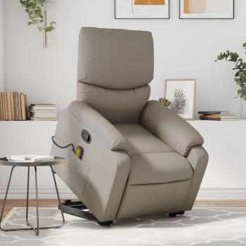 Sillón reclinable masaje pie cuero artificial color negro, crema y marrón - vidaXL Sillón Dormitorio Comodos Silla Relax Sofá