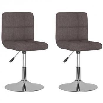Sillas de Comedor Giratorias 2 Piezas Tela Gris Taupe