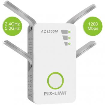 Amplificador Señal de WiFi 1200Mbps, Repetidor Wifi Extensor Enrutador Inalámbrico Punto Acceso con 4 Antenas Externas en Largo Alcance