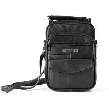 Lorenz Bolso de Hombro de Piel auténtica Negro