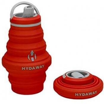 Hydaway - Botella de agua plegable | Tapa abatible | 500 ml | Fácil de transportar, apta para viajes, silicona de grado alimentario