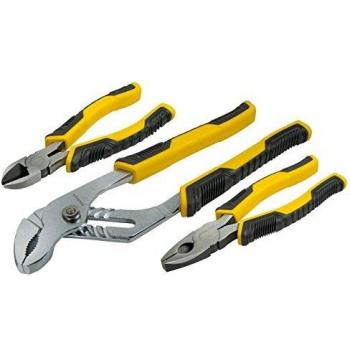 STANLEY STHT0-74471 - Juego de Alicates Control Grip, incluye alicate universal, corte diagonal y cremallera