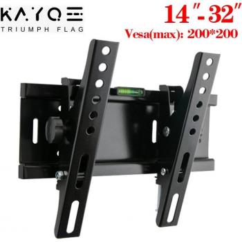 Soporte de pared universal para TV con inclinación ajustable de 25KG, compatible con pantallas planas de 14-32 pulgadas y soporte hasta 55lbs