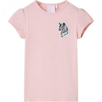 Camiseta infantil rosa claro 128