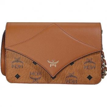 MCM Women's Diamond Shoulder Bag in Brown - MWRESAK02CO, Visetos Leather Mix