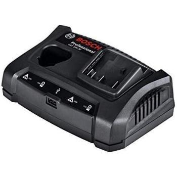 Bosch Professional GAX 18V-30 Cargador doble para batería de litio, puerto USB, 10,8 V-12 V-14,4 V-18 V