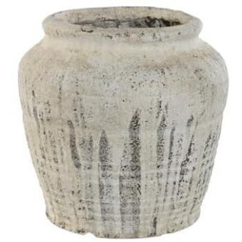 Jarrón Home ESPRIT Blanco Magnesio 28 x 28 x 27,5 cm