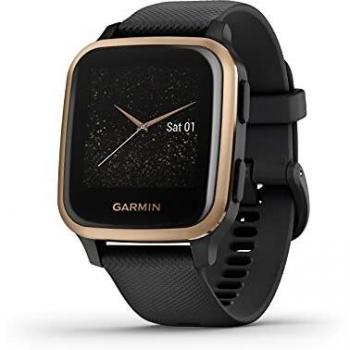 Garmin Venu Sq Music, Reloj Inteligente con GPS, Negro/Rosa Dorado, Amazon Edición Especial