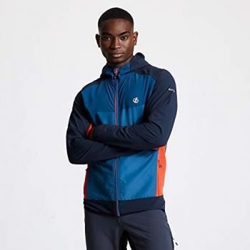 Dare2b Aptile-Chaqueta Softshell Cortavientos, Impermeable, con Capucha, De Tejido Elástico Y Ligero Soft Shell, Hombre, Majolica Blue/Outer Space, M