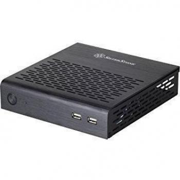 SilverStone SST-PT13B - Carcasa de ordenador silenciosa Petit Thin Mini-ITX, negro