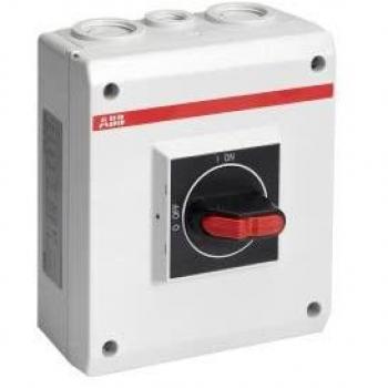 Interruptor Seccionador 3 Polos 25A IP65 ABB Caja Plástica Gris y Negro