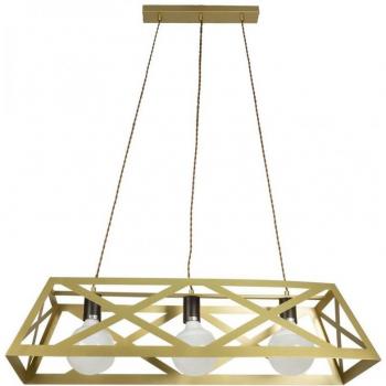 Lámpara Colgante Fabrilamp Melli Rectangular 3xE27 Dorado